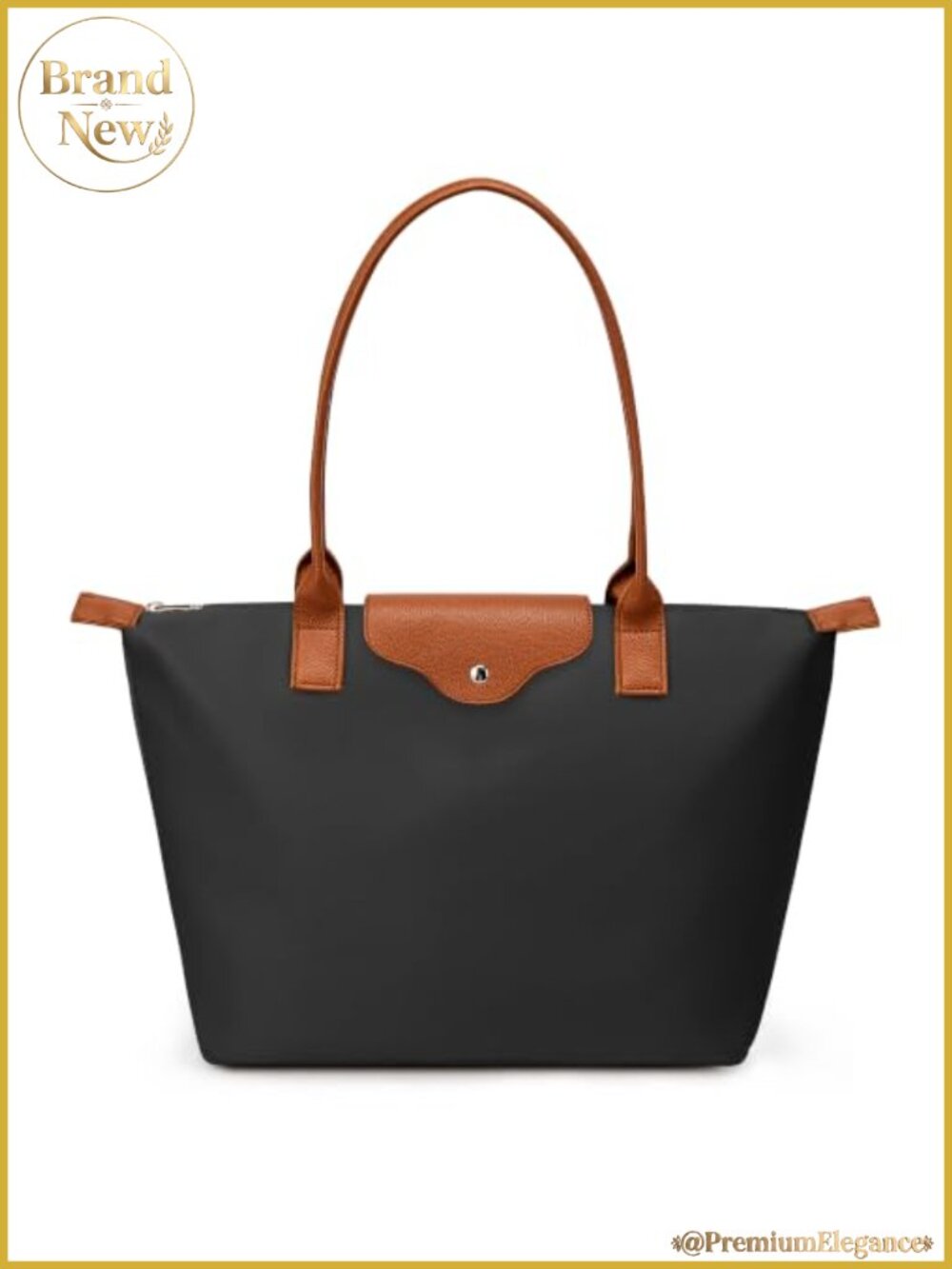 Nylon Large Capacity Tote Bag with Zipper for Women, Shoulder Hobo Handbag for